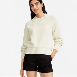 Everlane The Texture Cotton Cable Sweater in Bone - S